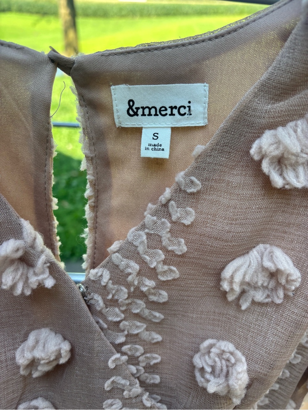 &merci Taupe Floral Appliqué Wrap Mini Dress - Picture 2 of 5